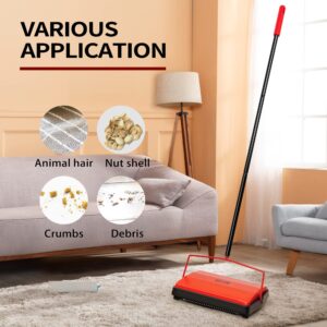 JEHONN Carpet Floor Sweeper Manual with Horsehair, Tub Tile Scrub Brush 3 in 1 Shower Brush