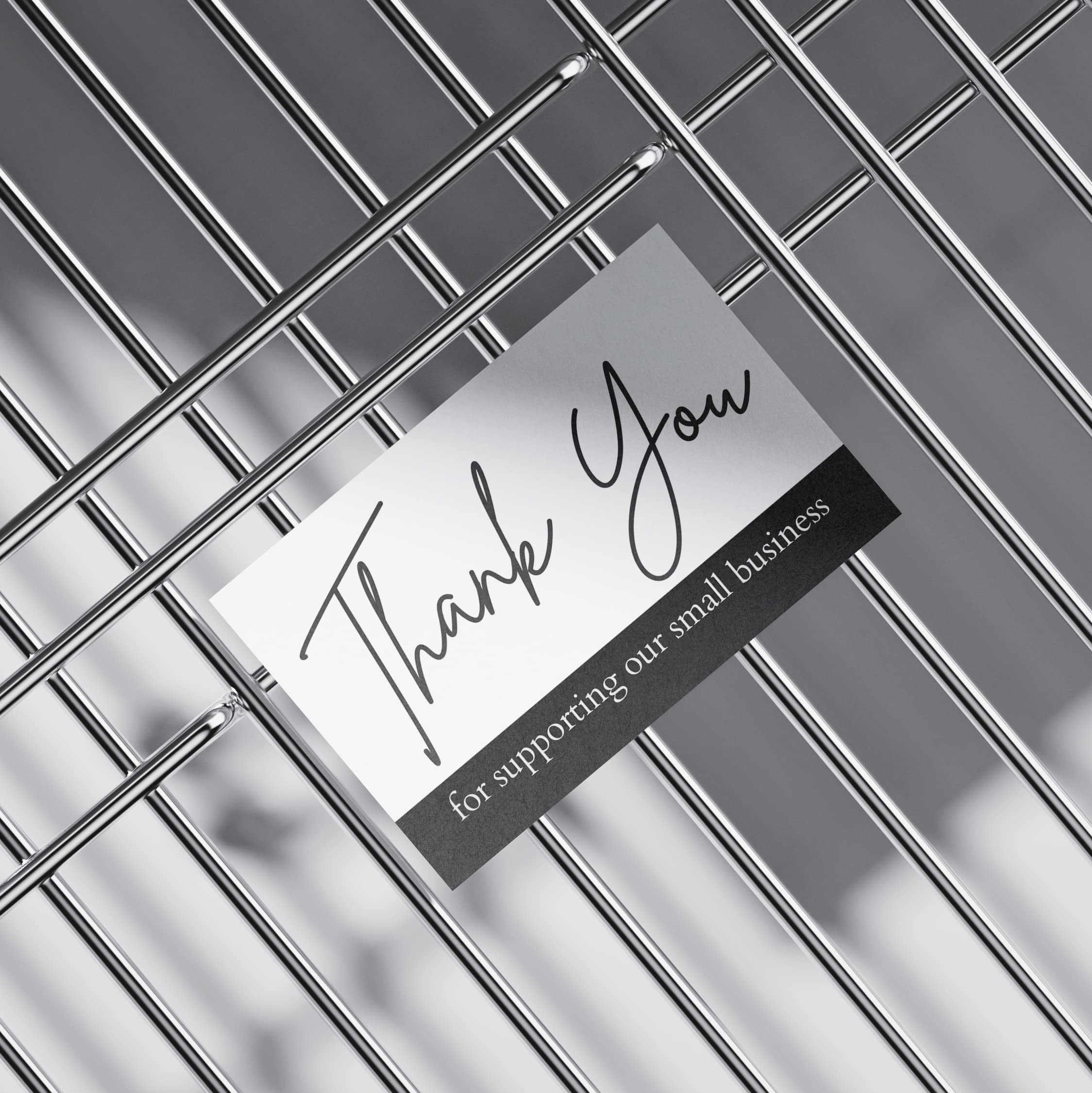 Voqado Heavy Duty Thank You Cards - 100 PK - Gray Thank You Notes 3.5x2 Inches Thank You For Supporting Our Business Cards Handwritten For Small Businesses and Shops (Gray, 3.5 x 2 inches)