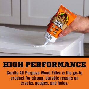 Gorilla All Purpose Wood Filler, 6oz Tube, White (Pack of 1)