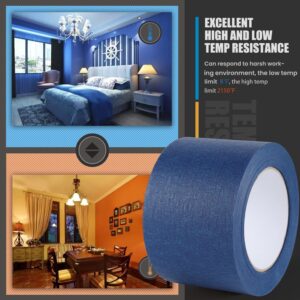 Lichamp Wide Masking Tape 3 inches, 1 Pack Blue Painters Tape Blue Masking Paper, 3 inches x 55 Yards x 1 Roll