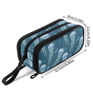 Fustylead Transparent Jellyfish Big Capacity Pencil Pen Case, Multi-Purpose Makeup Bag Organizer Storage Pouch for Office College School Hiking Travel