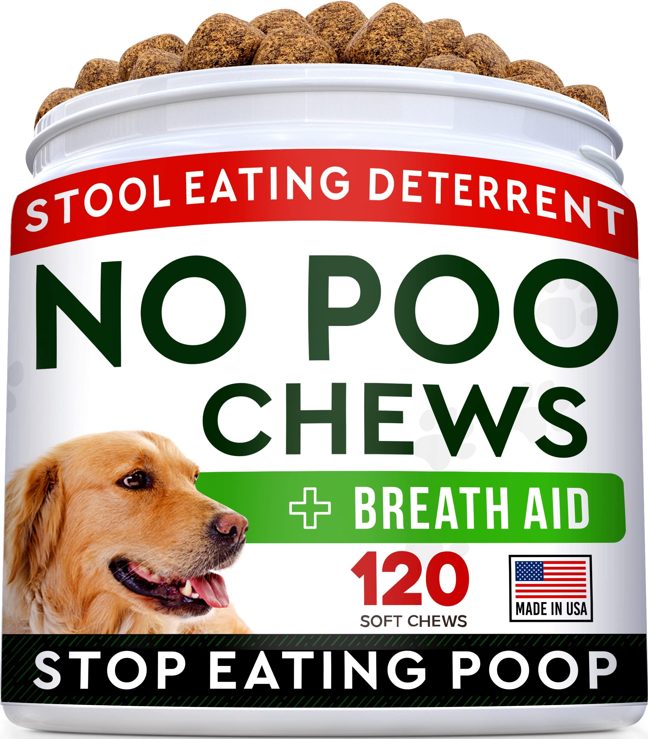 No Poo + Pumpkin for Dogs Bundle - Coprophagia Stool Eating Deterrent + Upset Stomach - Probiotics&Digestive Enzymes + Pure Pumpkin Powder - Stop Eating Poop + Digestion - 120ct + 8.1oz - Made in USA