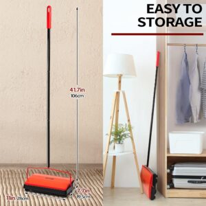 JEHONN Carpet Floor Sweeper Manual with Horsehair, Tub Tile Scrub Brush 3 in 1 Shower Brush