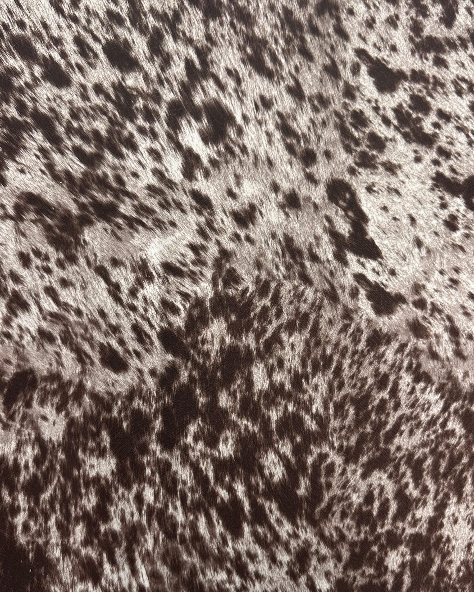 Suede Velvet Longhorn Spotted Cow Print Cowabunga Fabric Upholstery / 54" Wide/Sold by The Yard (Chocolate)