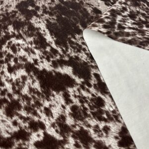 Suede Velvet Longhorn Spotted Cow Print Cowabunga Fabric Upholstery / 54" Wide/Sold by The Yard (Chocolate)