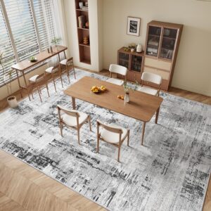 Vamcheer Washable Abstract Area Rug - Contemporary Style for Living Room, Bedroom, Kitchen - Machine Washable Rug for Living Room - Non-Shedding and Easy-Cleaning - Grey 5x7 ft