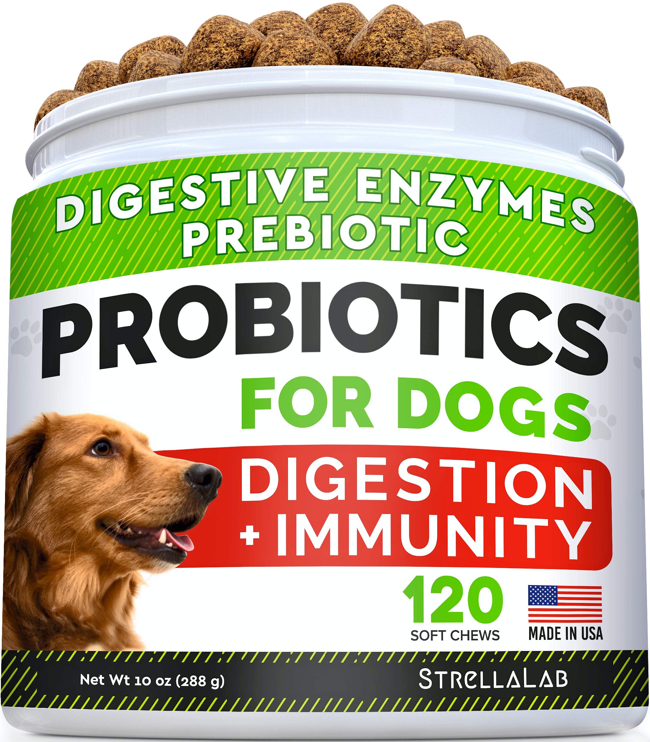 Probiotics + Pumpkin for Dogs Bundle - Allergy, Gas, Diarrhea + Constipation, Food Sensitivity, Scoot - Digestive Enzymes + Prebiotics + Pure Pumpkin Powder - Immunity - 120ct + 8.1oz - Made in USA