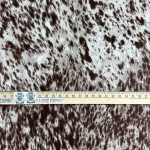 Suede Velvet Longhorn Spotted Cow Print Cowabunga Fabric Upholstery / 54" Wide/Sold by The Yard (Chocolate)