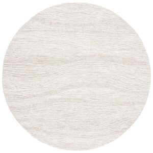 SAFAVIEH Metro Collection Area Rug - 8' Round, Natural & Ivory, Handmade Modern Wool, Ideal for High Traffic Areas in Living Room, Bedroom (MET995A)