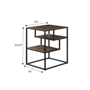 Walker Edison Contemporary Floating Shelf Side Table, 16 Inch, Dark Walnut