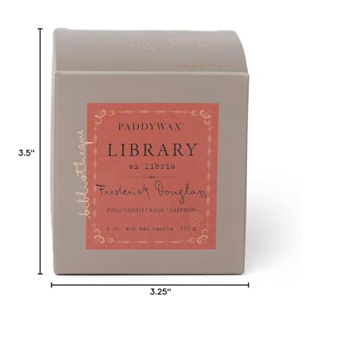 Paddywax Scented Candles Library Collection Luxury Artisan Candle, 6.5 Ounce, Frederick Douglass