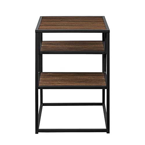 Walker Edison Contemporary Floating Shelf Side Table, 16 Inch, Dark Walnut