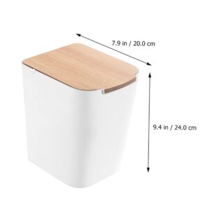 CIYODO 1Pc Modern Plastic Trash Can with Lid Press Type Garbage Bin for Kitchen Bathroom Office Slim Design Waste Storage Container