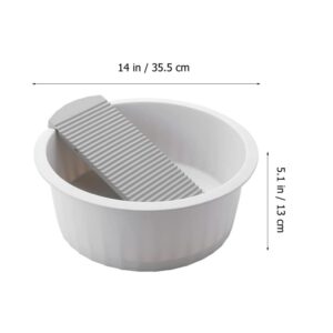 Gadpiparty Washboard Basin for Hand Washing Clothes 1 Set Plastic Non-Slip Washtub with Integrated Washboard for Home Small Delicate Articles Hand Washing Clothes, Grey