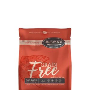 Muenster Grain Free with Salmon – Dry Dog Food or Mixer with Fish Protein - Complete and Balanced Kibble for Large, Medium or Small Breed Dogs, 4 lb