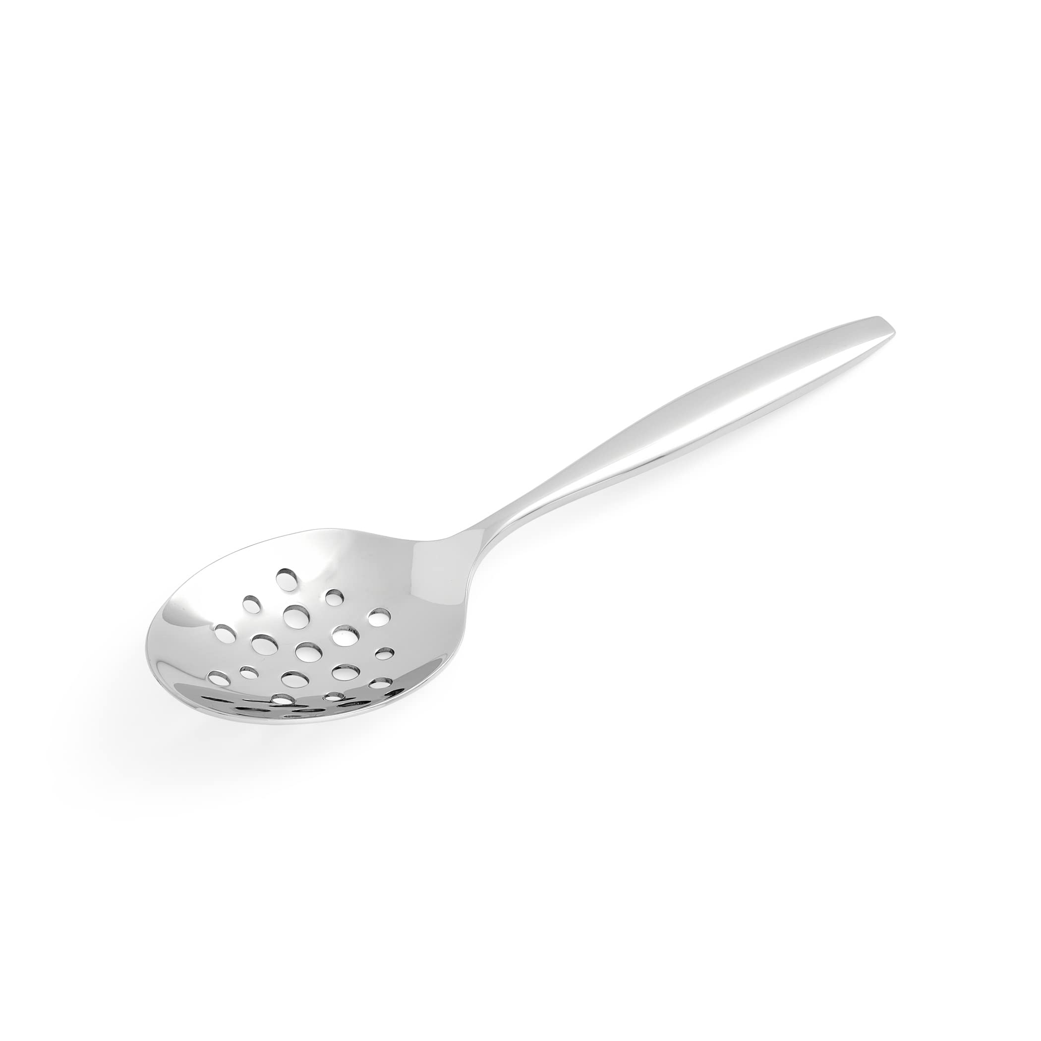 Portmeirion Sophie Conran Arbor Slotted Salad Spoon | 10-Inch | Made of Stainless Steel | Flatware Slotted Utensil | Serving Spoon for Party, Banquet, or Buffet | Kitchen Basics | Dishwasher Safe