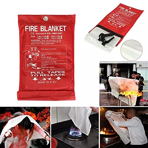 Fire Emergency Set !3ft Ladder + Fire Blanket for Home - Rescue Kit - Fire Escape