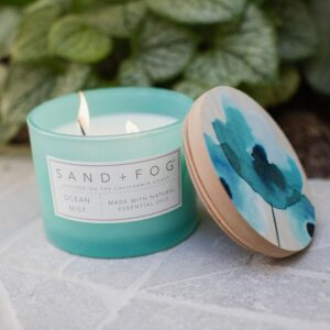 Sand + Fog Scented Candle - Ocean Mist – Additional Scents and Sizes – 100% Cotton Lead-Free Wick - Luxury Air Freshening Jar Candles - Perfect Home Decor – 12oz