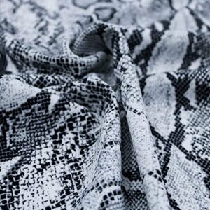 texco inc scuba crepe knit animal skin/snake pattern/2-way stretch prints fabric/diy projects, off white grey 1 yard