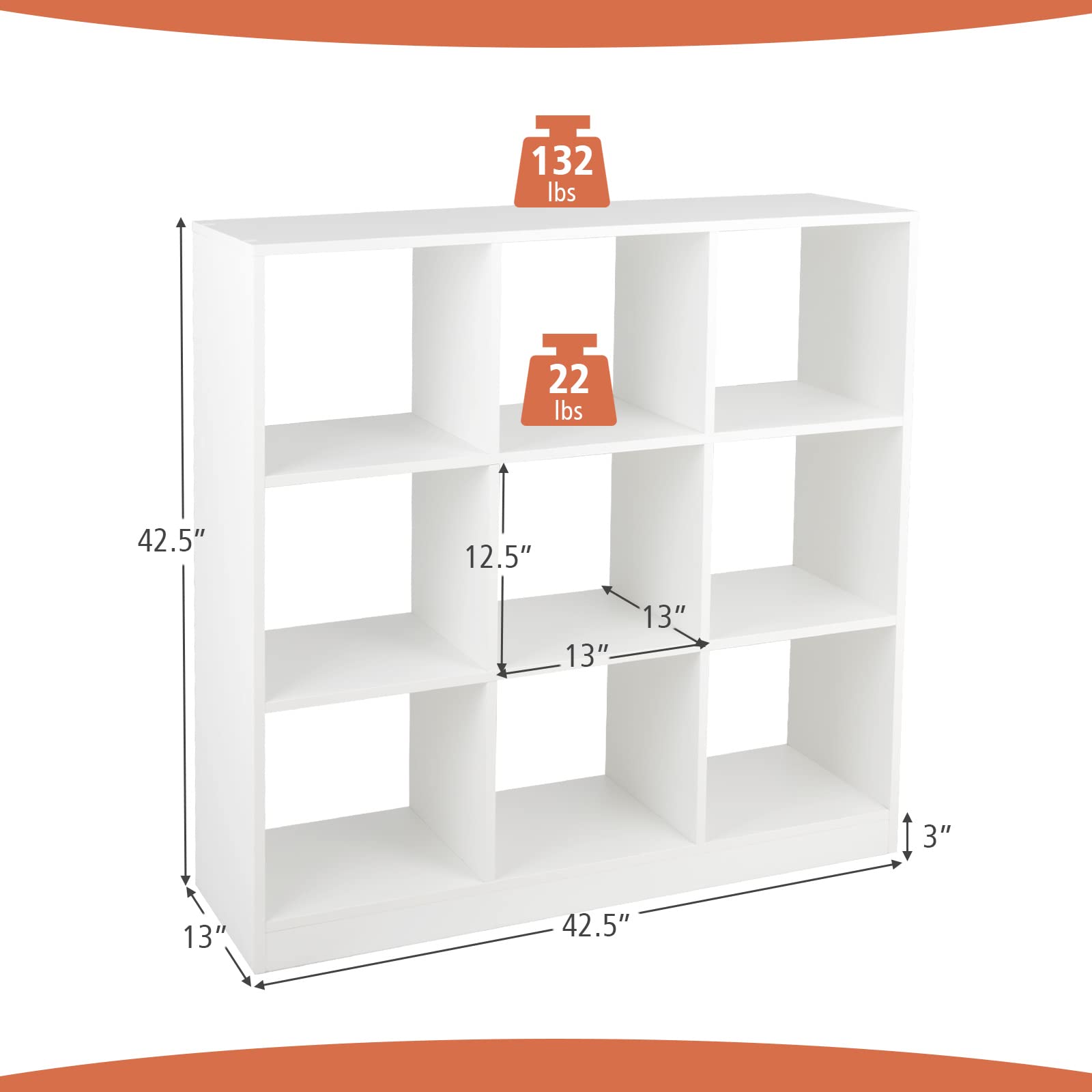 Costzon Toy Organizers and Storage, Wooden White 9-Cube Kids Bookcase for Books Toys Display Organization, Toddler Bookshelf for Bedroom, Living Room, Nursery, Playroom