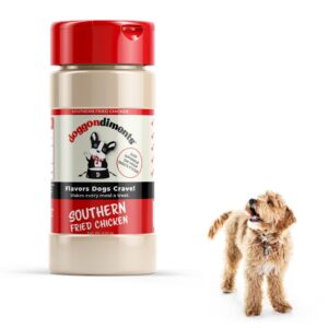 doggondiments southern fried chicken flavor dog food topper, fun people food flavors, powder, dog condiments for meals, dog food toppers for dogs for small & large breeds,