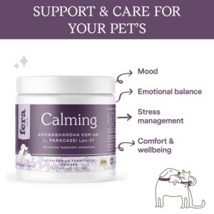 Fera Pet Organics Calming Supplement for Dogs & Cats - Vet Created - GABA & Ashwagandha Supplements Help Cat & Dog Stress or Hyperactivity -60 Scoops