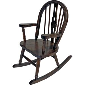 dutchcrafters fiddleback windsor child's rocking chair, kids rocker, rocking chair for children - amish made in usa (oak - old museum)