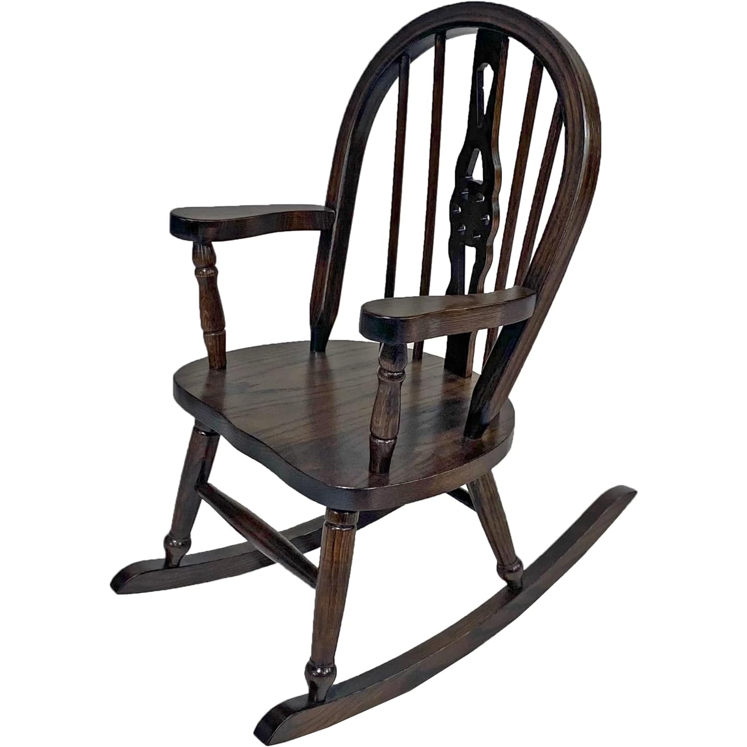 DutchCrafters Fiddleback Windsor Child's Rocking Chair, Kids Rocker, Rocking Chair for Children - Amish Made in USA (Oak - Old Museum)