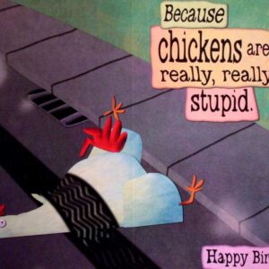 Braille Embossed Humor Birthday Greeting Card - Birthday Riddle: Why Did the Chicken Cross the Road?