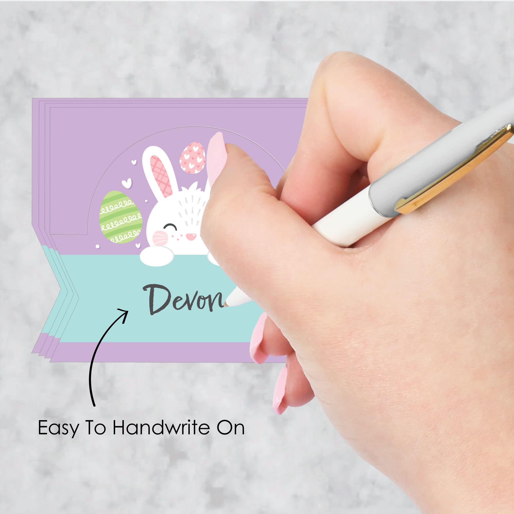 Big Dot of Happiness Spring Easter Bunny - Happy Easter Party Tent Buffet Card - Table Setting Name Place Cards - Set of 24