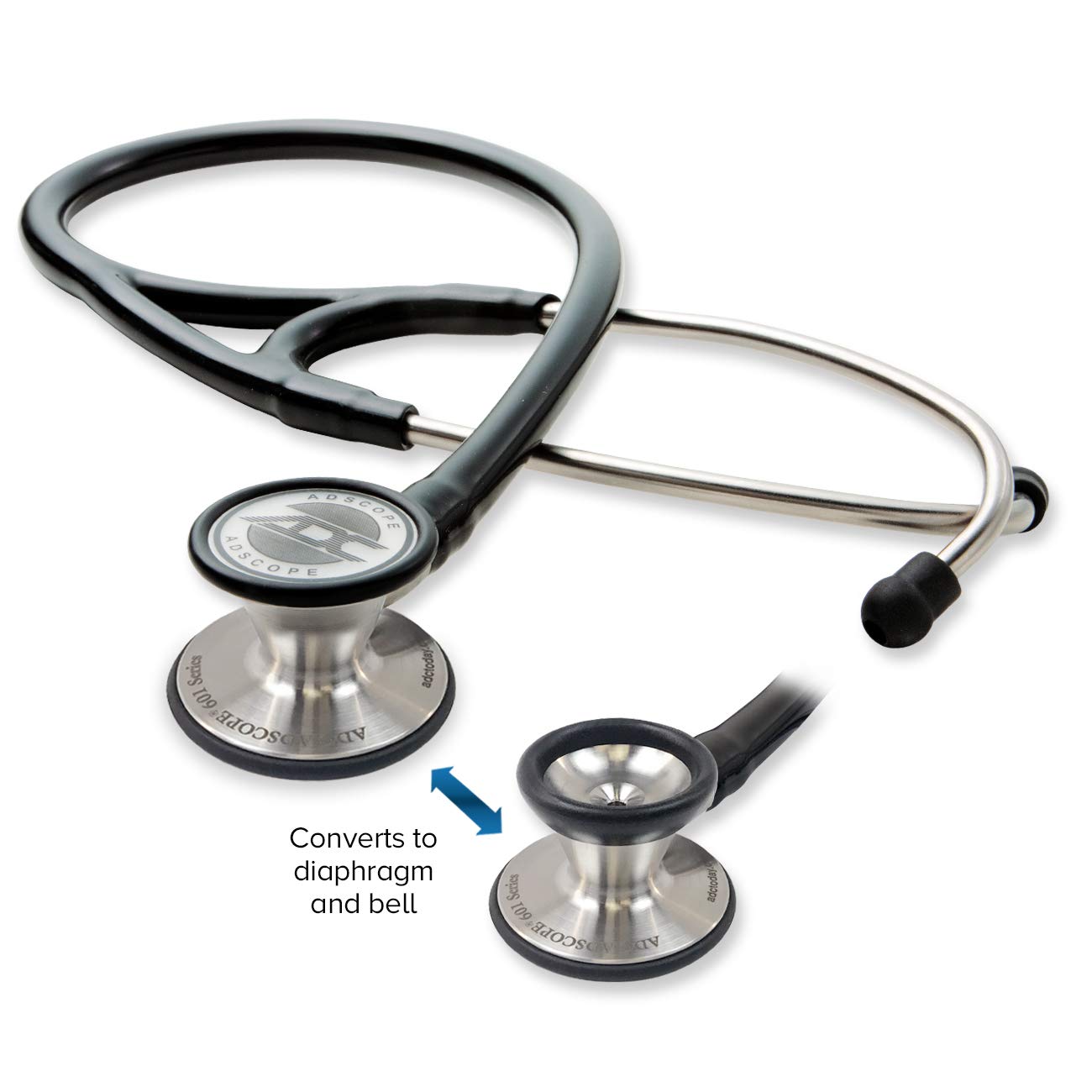 ADC Adscope 601 Convertible Cardiology Stethoscope with Tunable AFD Technology, For Adult and Pediatric Patients, Iridescent Metallic Caribbean