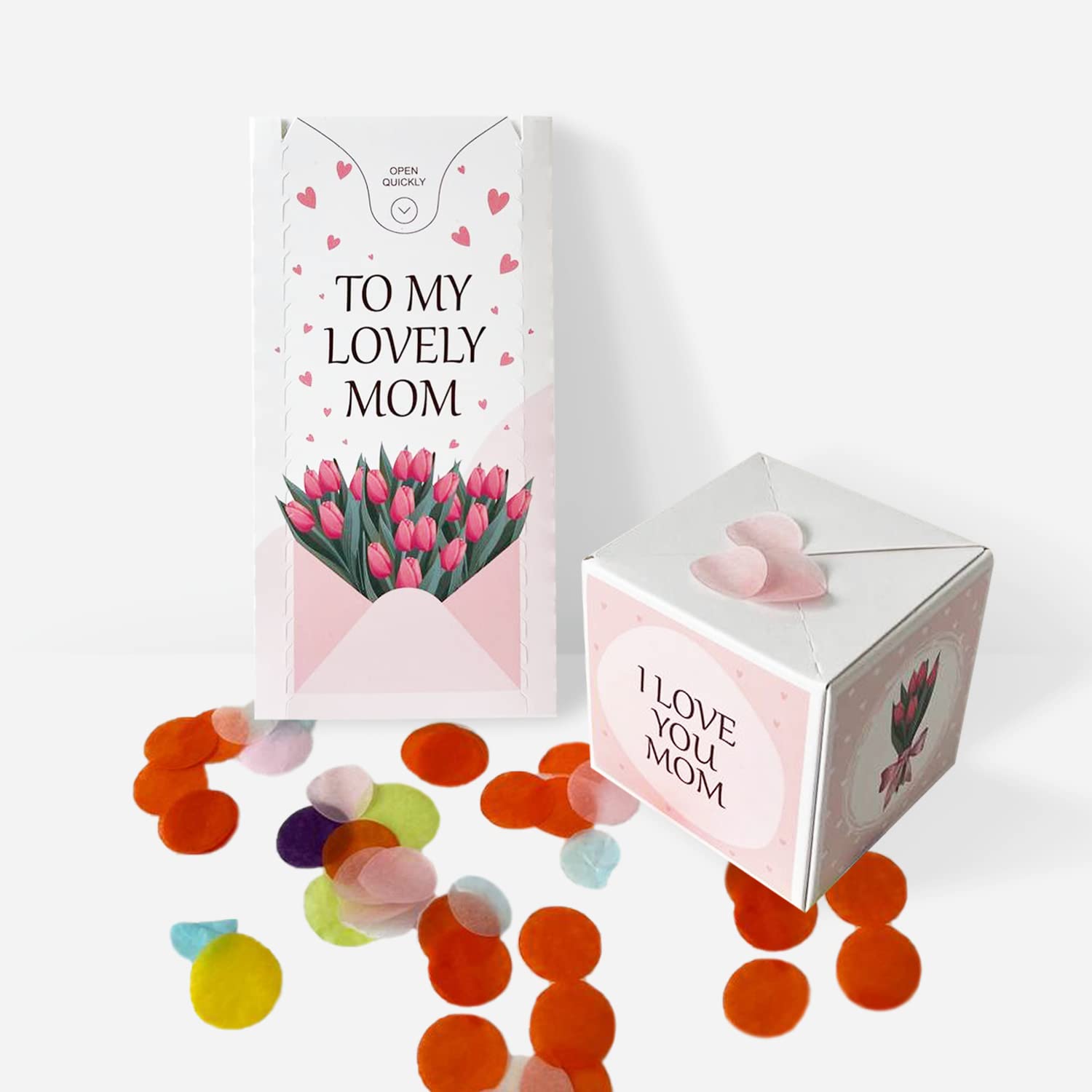 Notta&Belle FEEL LOVE EVERY MINUTE «BOOM» Exploding Birthday Confetti Card (party balloons), Surprise Prank Card Pop up