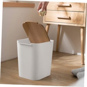 CIYODO 1Pc Modern Plastic Trash Can with Lid Press Type Garbage Bin for Kitchen Bathroom Office Slim Design Waste Storage Container