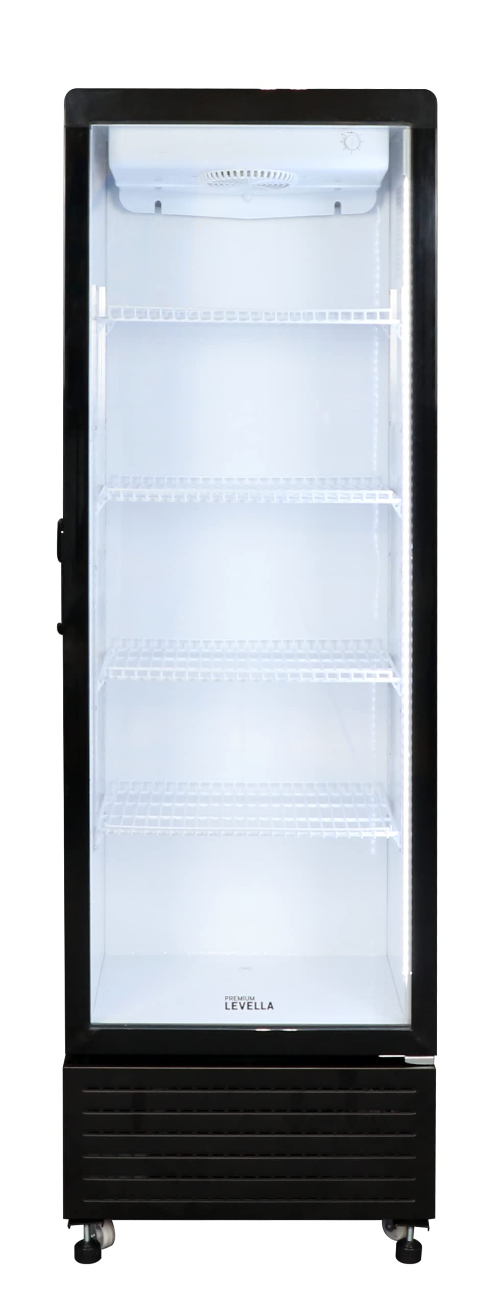 PremiumLevella Glass Door Display Refrigerator 10.0 cu ft Commercial Beverage Cooler Merchandiser With Sleek LED Light Strip