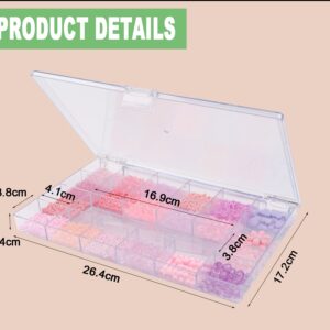 Bead Organizer Conatiner (3 Pack) 21 Grids Diamond Painting Storage Containers, Portable Crafts Organizers and Storage, Clear Compartment Container Storage for Jewelry, Fishing Tackles Glitter or Seed