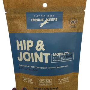 Canine Keeps Glucosamine for Dogs - Dog Hip and Joint Supplement - Glucosamine, Chondroitin, MSM, Green Lipped Mussel & Collagen for Joint Pain & Inflammation - Dog Joint Support Treats - 90 Ct.