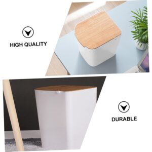 CIYODO 1Pc Modern Plastic Trash Can with Lid Press Type Garbage Bin for Kitchen Bathroom Office Slim Design Waste Storage Container