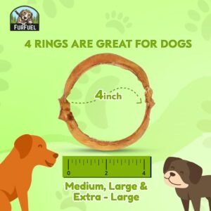 FURFUEL 4 Inch Durable Bully Rings for Dogs, (6 Count) Ideal Teething Ring Chew Treats, Perfect for Teething Relief, Engaging Play Chew Toys, Ideal Chewing Treats for Dogs Teeth