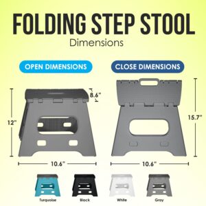 SPLENDOLE Folding Step Stool - 11-Inch Non-Slip Foot Stool for Kitchen, Bathroom, Living Room - Compact and Lightweight Stool Chair with 250-Lb Maximum Weight Capacity Step Stools for Kids and Adults