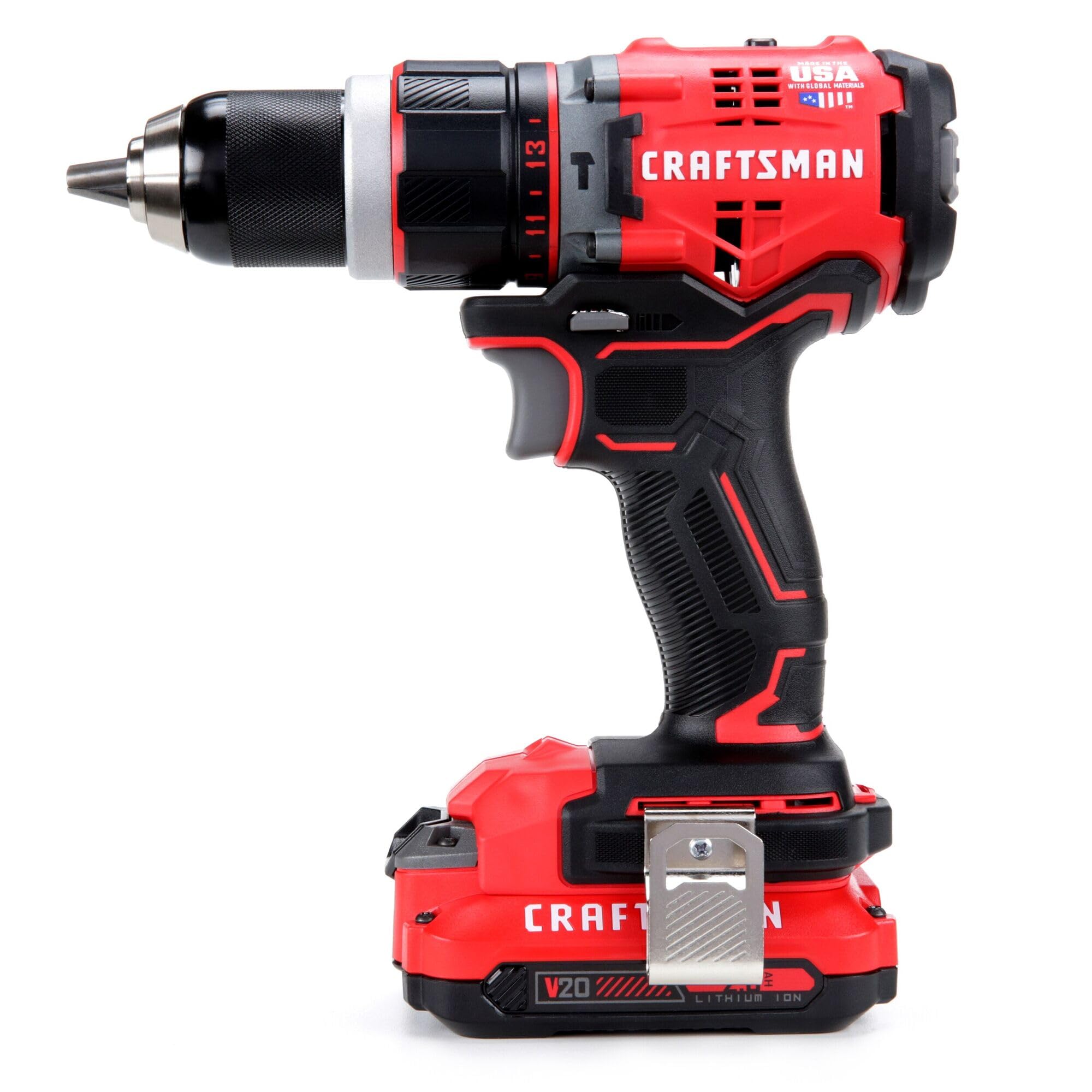 CRAFTSMAN V20 Cordless Hammer Drill and Impact Driver, Power Tool Combo Kit, 2 Batteries and Charger Included (CMCK220D2)