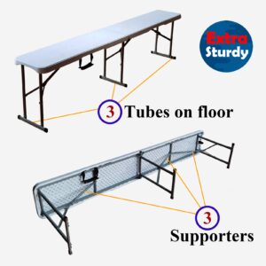 deaciber 2PCS 6ft Folding Benches Heavy Duty for Garden Picnic BBQ Party Camping Dining Seat