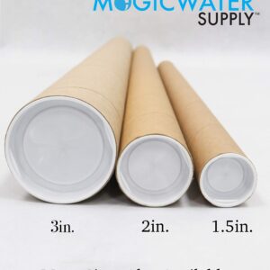 MagicWater Supply Mailing Tube - 1.5 in x 9 in - Kraft - 4 Pack - for Shipping and Storage of Posters, Arts, Crafts, and Documents