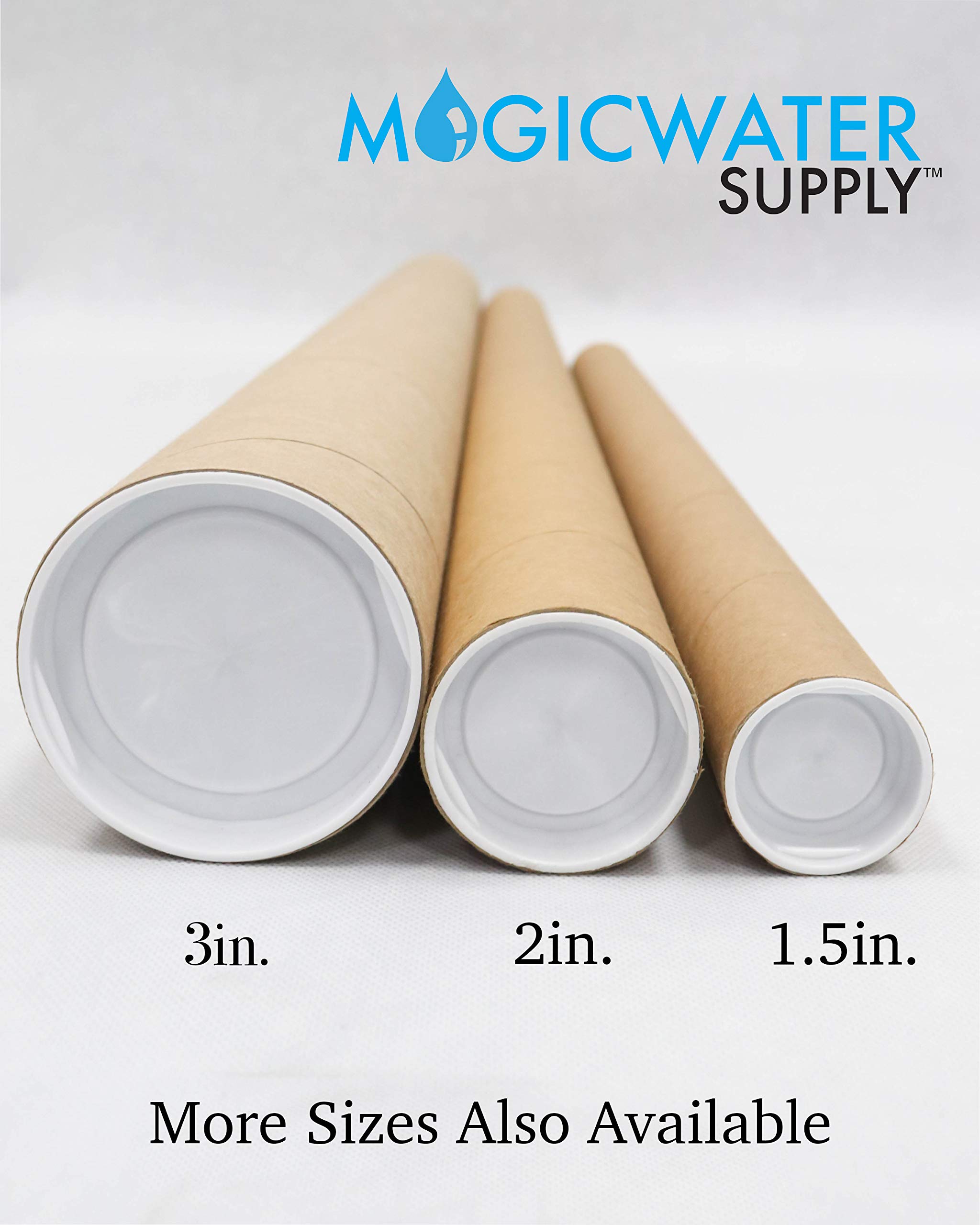 MagicWater Supply Mailing Tube - 1.5 in x 9 in - Kraft - 4 Pack - for Shipping and Storage of Posters, Arts, Crafts, and Documents