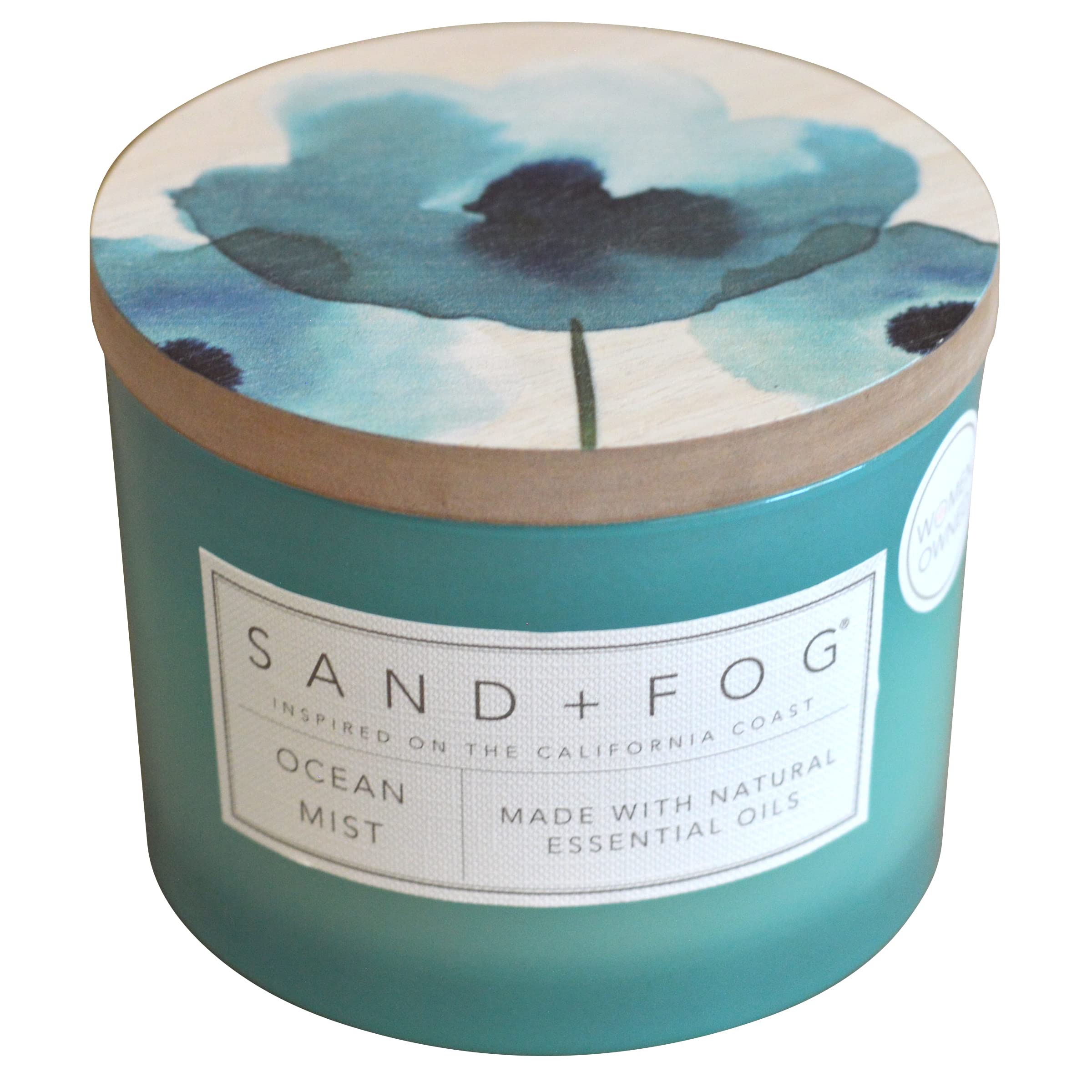 Sand + Fog Scented Candle - Ocean Mist – Additional Scents and Sizes – 100% Cotton Lead-Free Wick - Luxury Air Freshening Jar Candles - Perfect Home Decor – 12oz