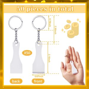 50 Pcs Lottery Scratcher Tool Plastic Scraper Tool Keychain Scoop Shape Lotto Scratcher Keyring Gambler Lucky Gift for Lottery Tickets Stickers Labels Films Sublimation Multifunction