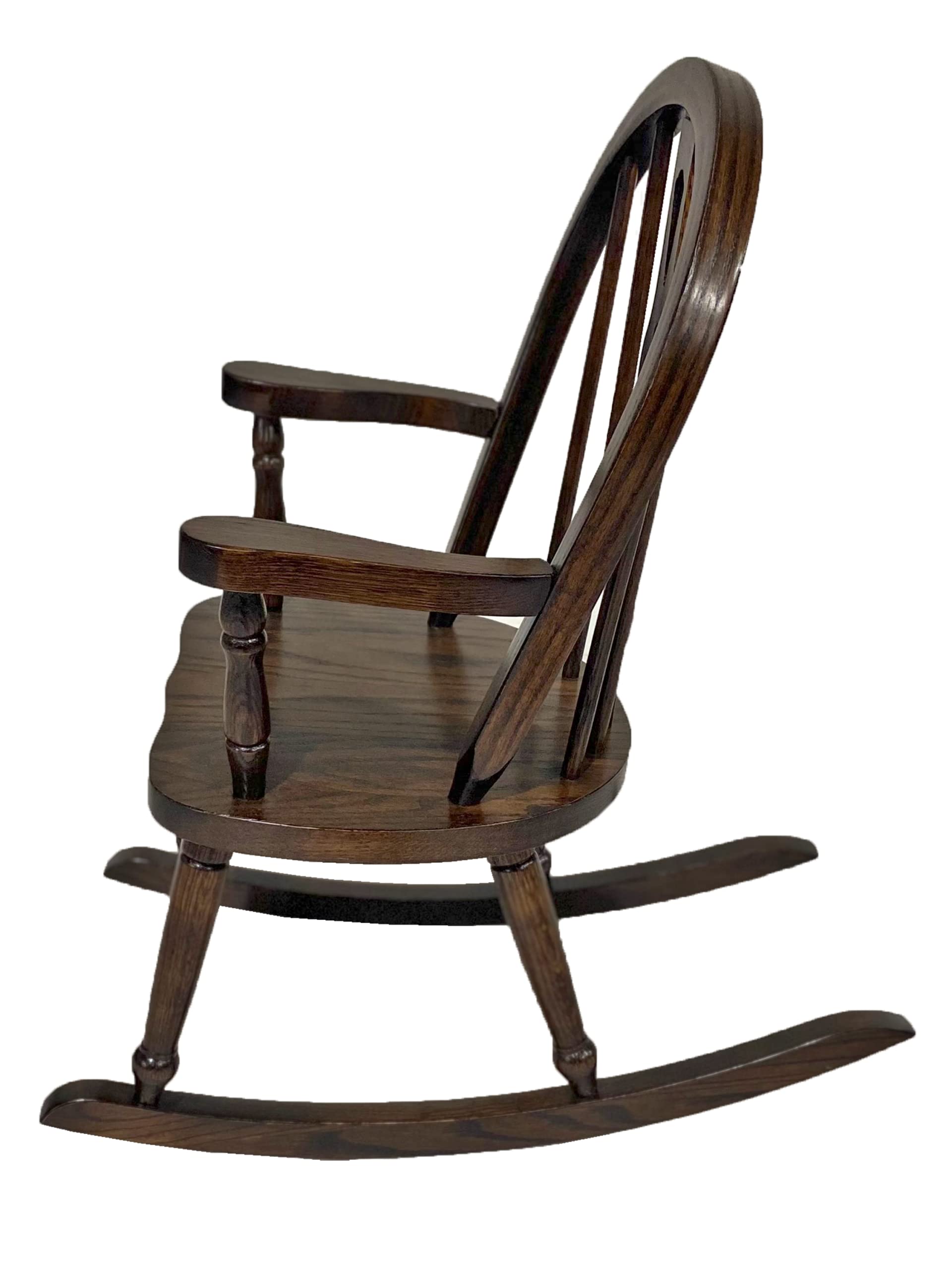 DutchCrafters Fiddleback Windsor Child's Rocking Chair, Kids Rocker, Rocking Chair for Children - Amish Made in USA (Oak - Old Museum)