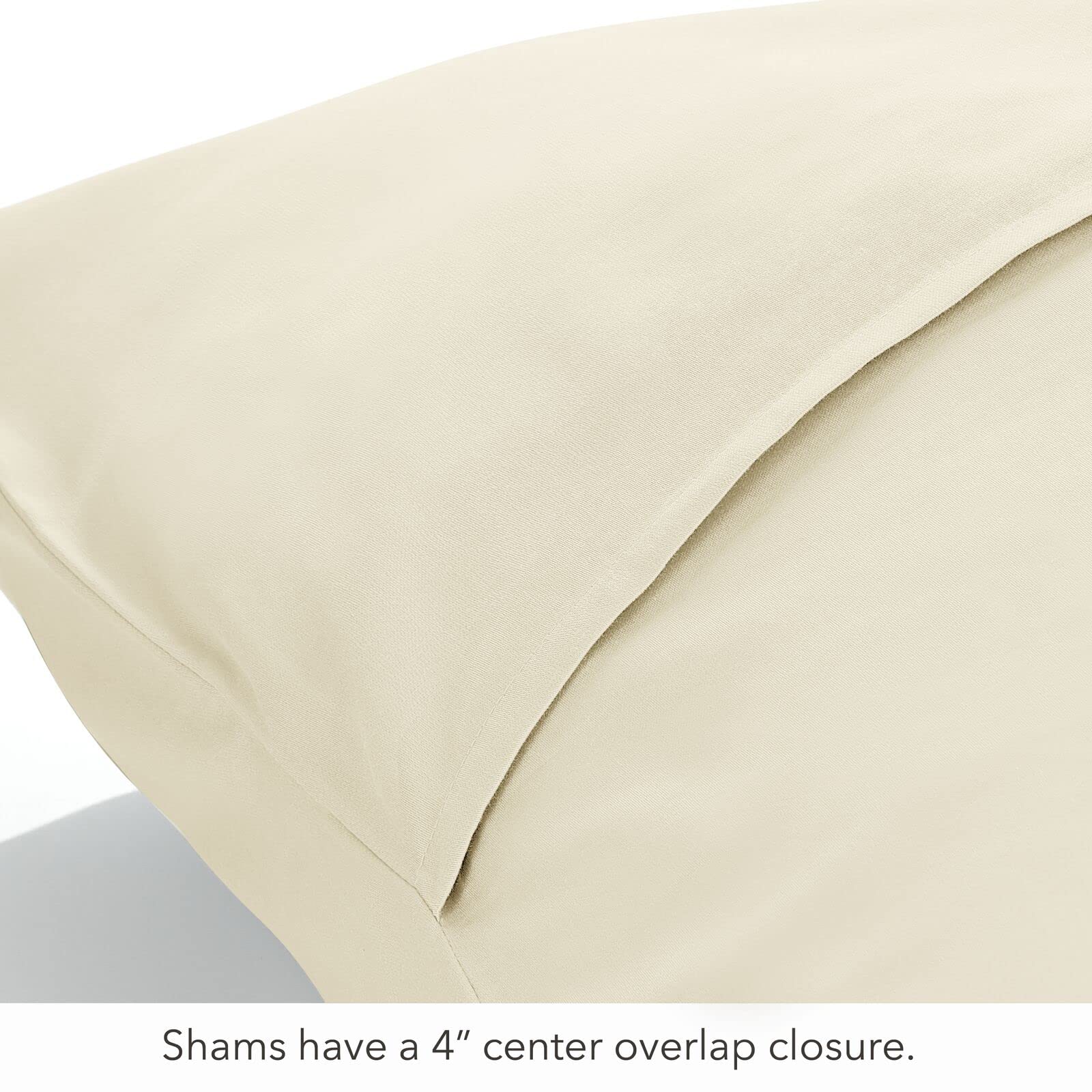 Nate Home by Nate Berkus 300TC 3-Piece Luxe Cotton Sateen Duvet Cover | Ultra Soft, Cool, Bedding Set from mDesign - Full/Queen Size - 1 Duvet Cover/2 Pillow Shams, Antique White (Beige)