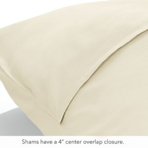 Nate Home by Nate Berkus 300TC 3-Piece Luxe Cotton Sateen Duvet Cover | Ultra Soft, Cool, Bedding Set from mDesign - King Size - 1 Duvet Cover/2 Pillow Shams, Antique White (Beige)