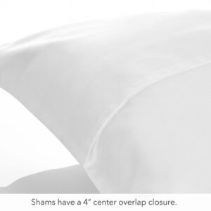 Nate Home by Nate Berkus 200TC 3-Piece Cotton Percale Duvet Cover | Crisp, Cool, Breathable Bedding Set from mDesign - Full/Queen Size - 1 Duvet Cover/2 Pillow Shams, Snow (White)