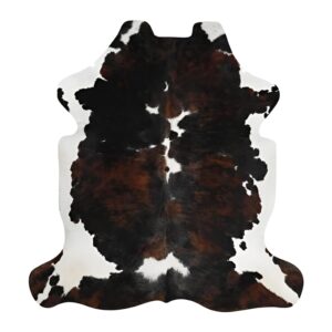 cowhides direct genuine cowhide rug - tricolor cow fur rugs for living room, bedroom & more - authentic cow rug (7’x8’ tricolor)